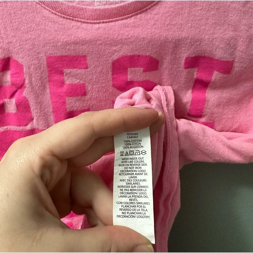 Girls Best Sis Graphic Tee - Bright Pink size 7/8